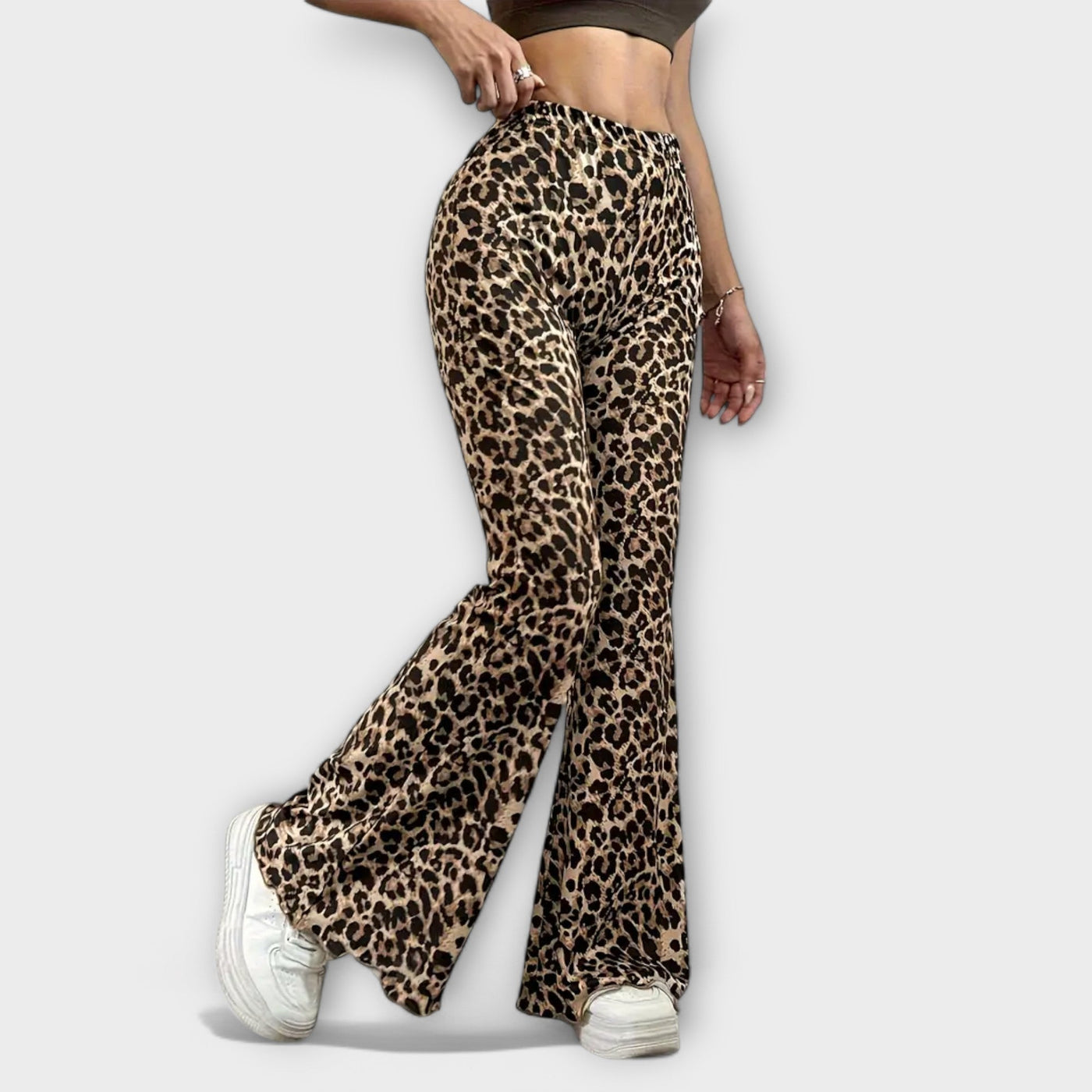 Liora Prague | Kalhoty Bootcut s leopardím potiskem